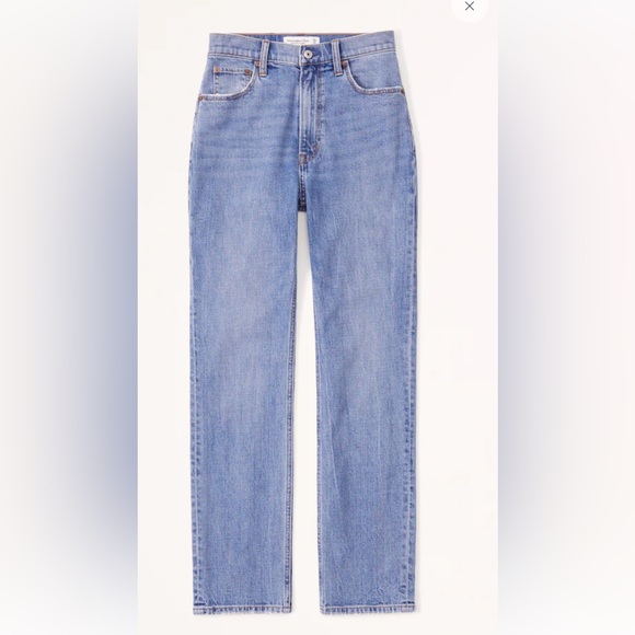Abercrombie Ultra High Rise Ankle Straight Jean Medium Wash - Picture 2 of 5